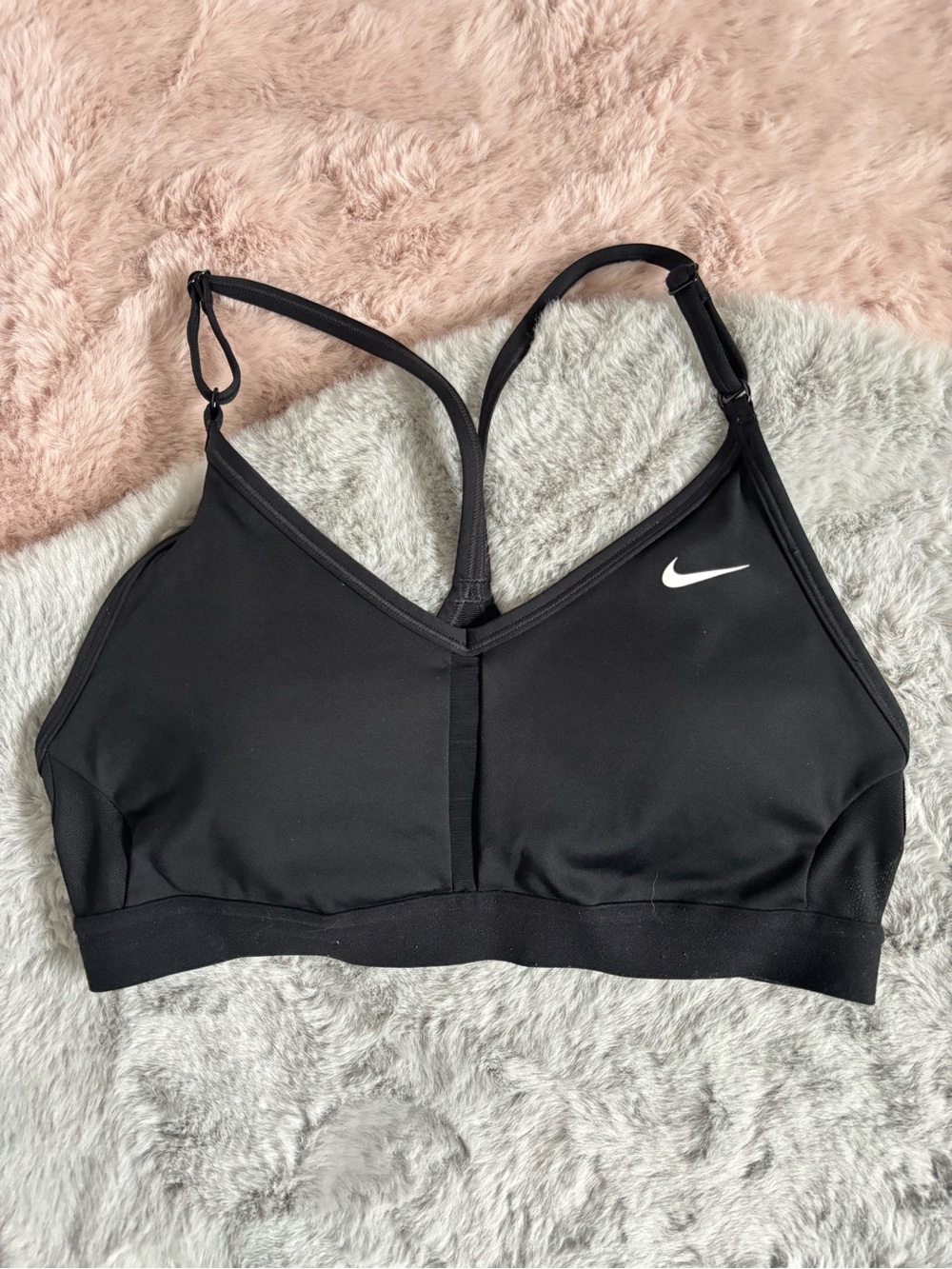 Nike black mesh side sports bra